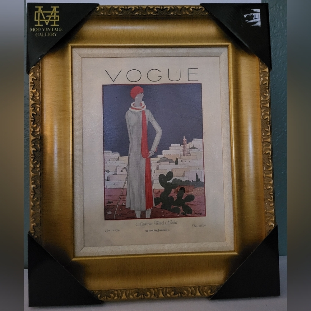 19 x 24 Vintage Vogue january 1926 Cover Of A Wealthy Woman